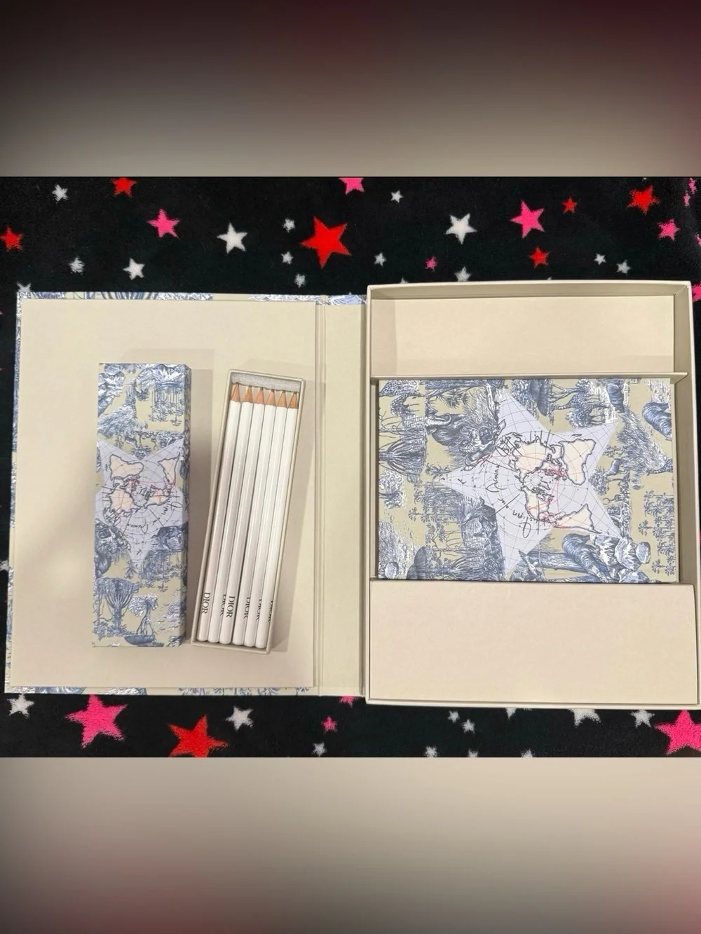 DIOR Exclusive Around The World Notebook & Pencils Stationary Set